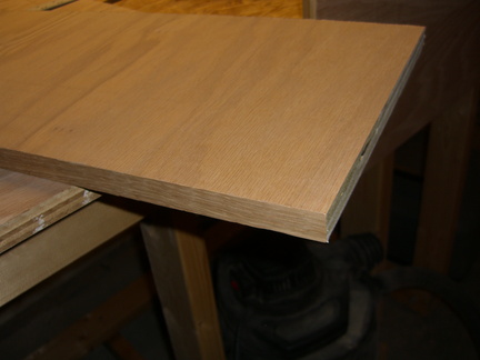 Veneer is on one board and trimmed up.