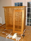 Stain is applied.  I used &amp;quot;Golden Oak&amp;quot; Minwax stain.