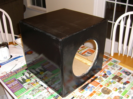 First coat of black is on