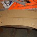 The curve template for the short stretchers. I'll use this to flush trim the curves.