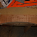 One of the stretchers in the template ready to be trimmed.