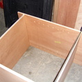 Lower portion of the left cabinet.