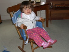 Sophia in the rocking chair.