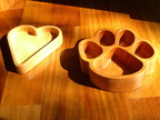 Jill's heart anniversary bowl and my Clemson bowl both after getting tung oil applied.