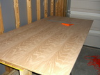 A sheet of oak plywood.  It will take about 4x5 feet of this to build the cabinet.