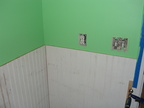All of the wainscoting is up.